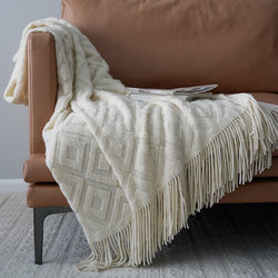 Jacquard Knitted Throw, 130x240cm