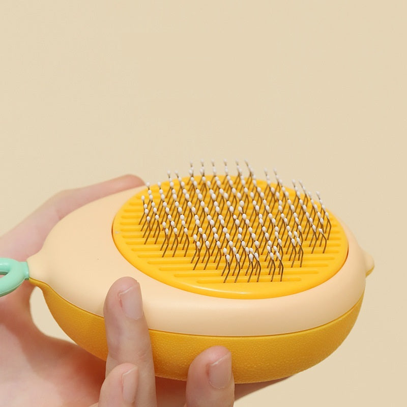 Pet Grooming Brush with One-Click Hair Removal