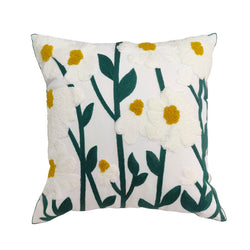 Embroidered Floral Cushion Cover 45x45cm