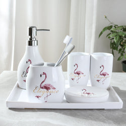 Elegant Print Bathroom Accessory Set