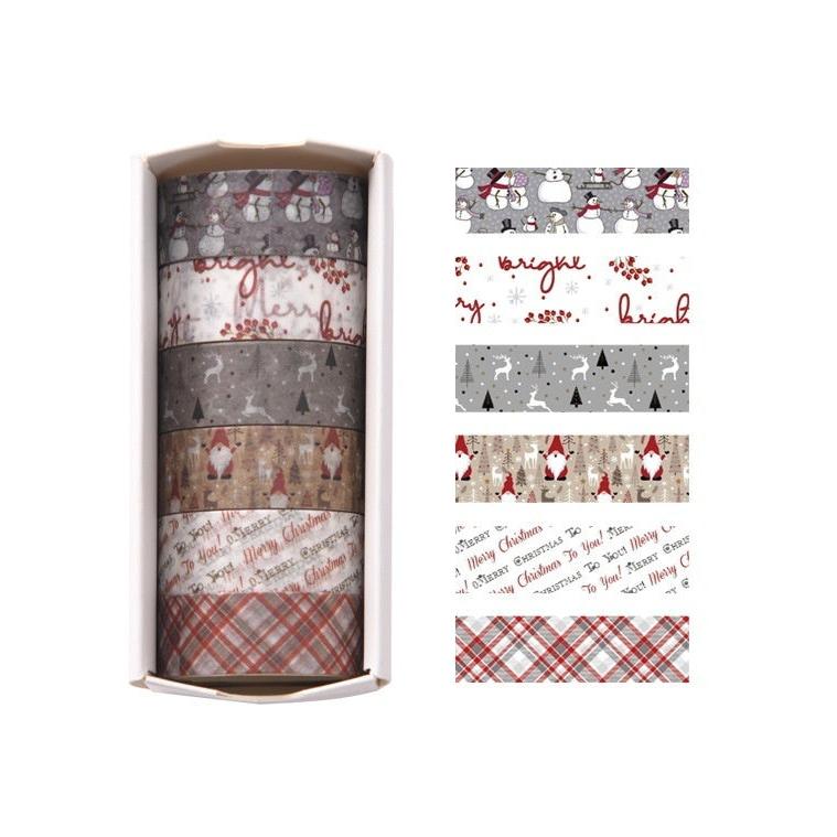 Christmas Gift Paper Tape 6 Rolls