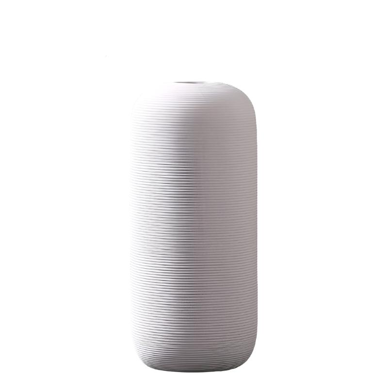 Minimalist Ribbed Ceramic Vase