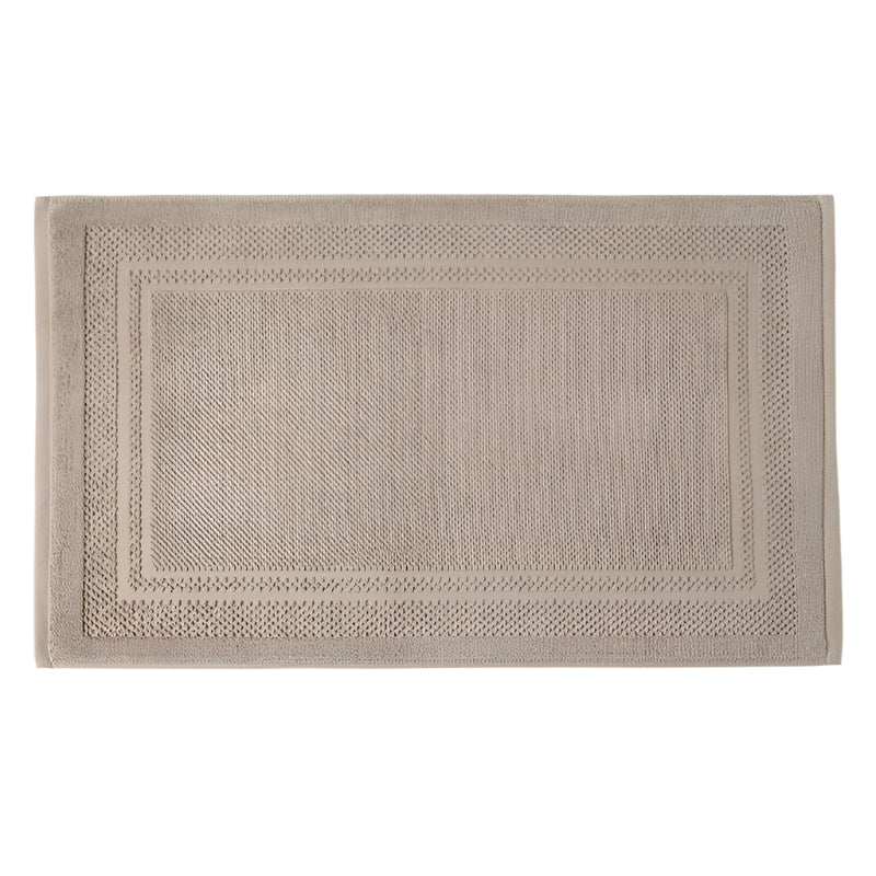 Cotton Woven Bath Mat Khaki Colour Minimalist Bathroom
