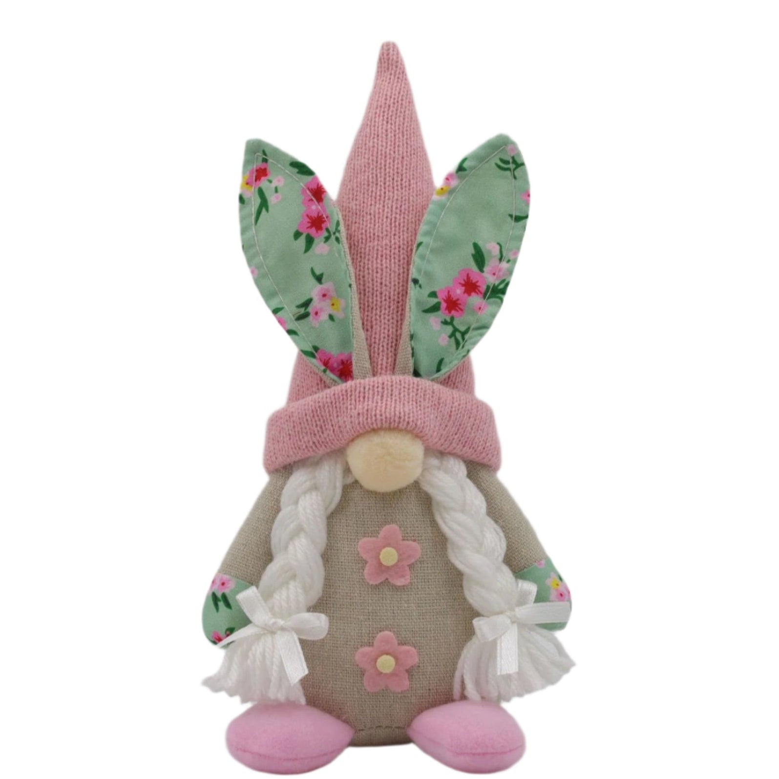 Easter Bunny Gnome Doll Decoration Pink Soft Polyester