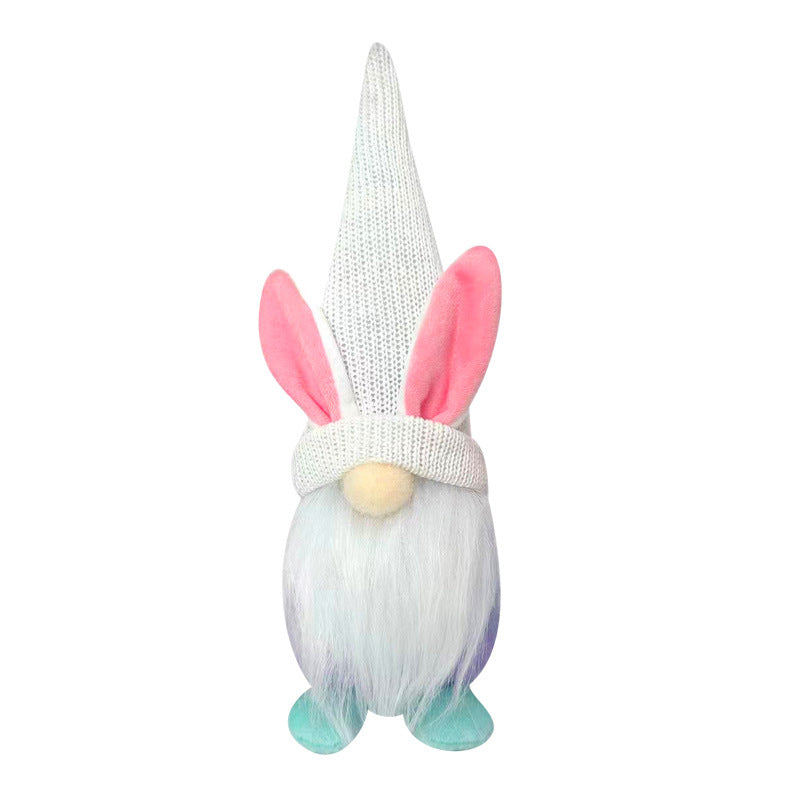 Easter Bunny Hat Doll Decoration Soft Plush Polyester Colourful White