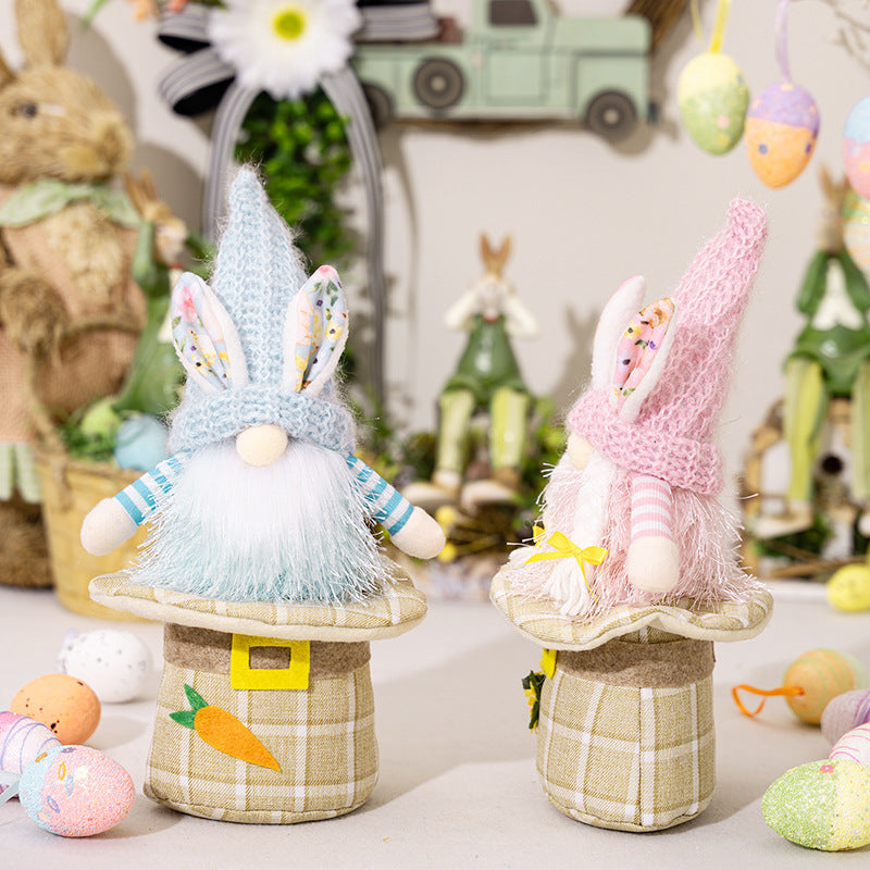 Easter Gnome Hat Plush Decoration 30cm Polyester Soft Spring Festive