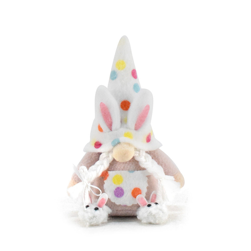 Easter Plush Doll Decoration Pink Soft Polyester