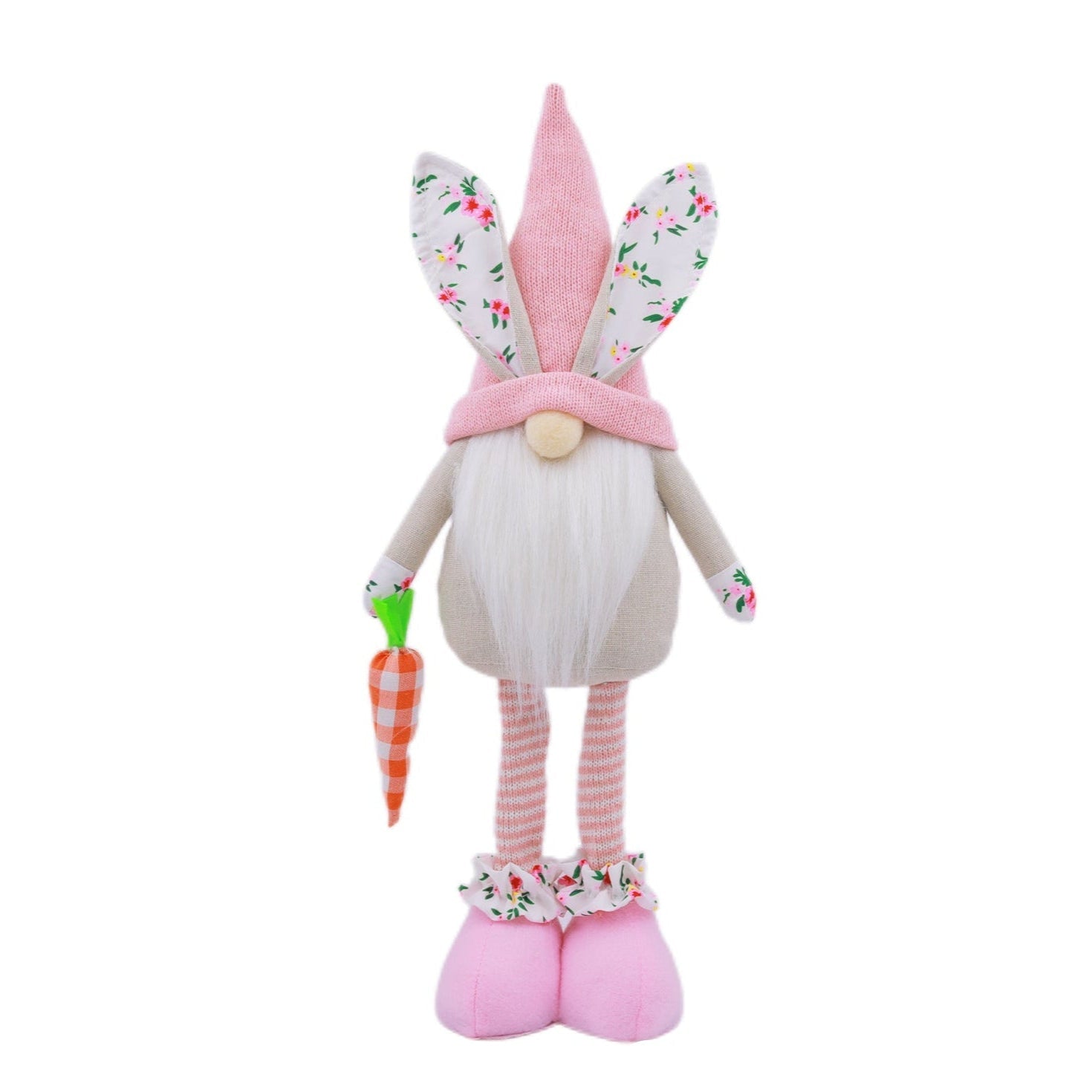 Easter Tall Standing Doll Decoration Pink Soft Polyester 50cm
