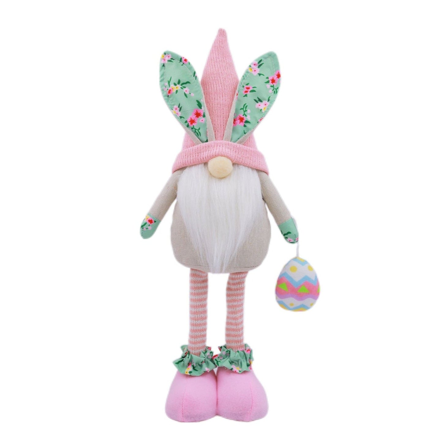 Easter Tall Standing Doll Decoration Pink Soft Polyester 50cm