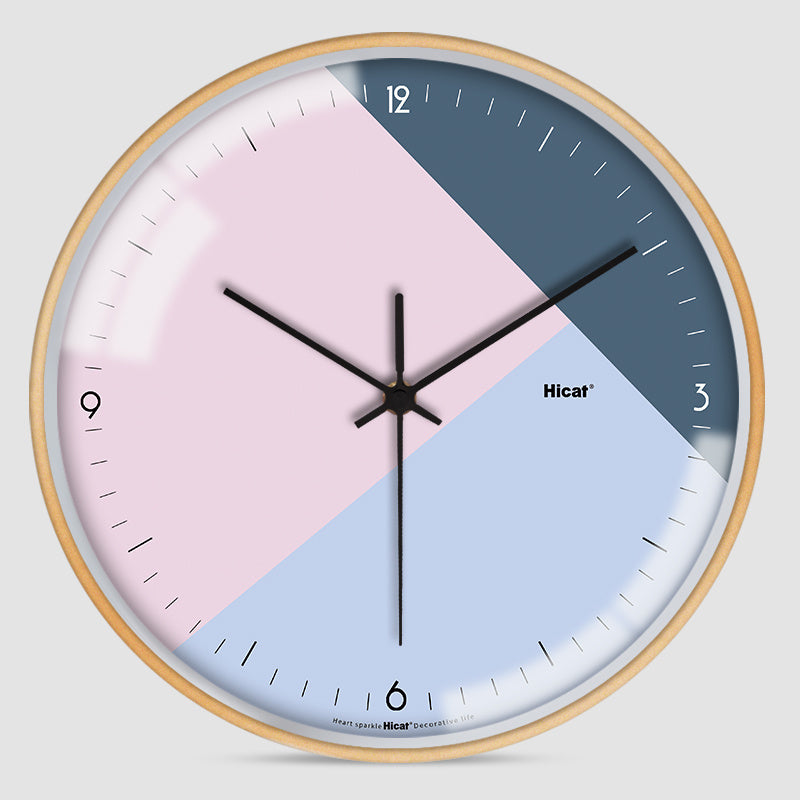 Hicat Geometric Wall Clock Collection 30cm Round Metal Glass
