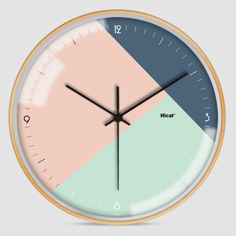 Hicat Geometric Wall Clock Collection 30cm Round Metal Glass