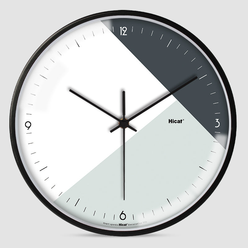 Hicat Geometric Wall Clock Collection 30cm Round Metal Glass