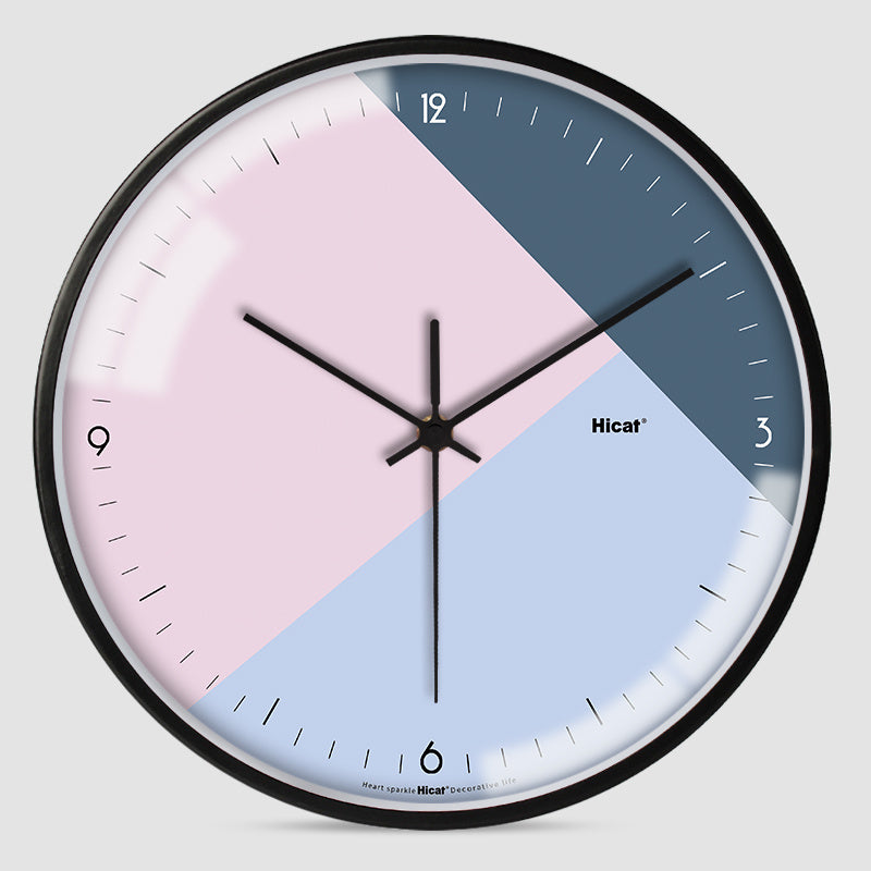 Hicat Geometric Wall Clock Collection 30cm Round Metal Glass