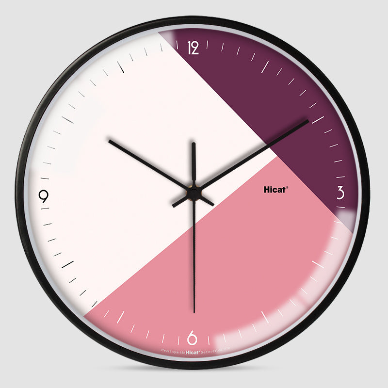 Hicat Geometric Wall Clock Collection 30cm Round Metal Glass