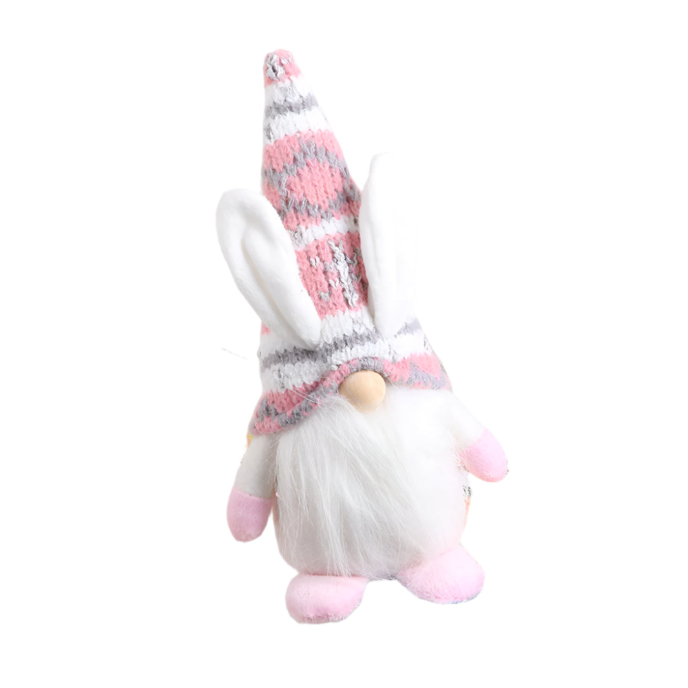 Knitted Easter Doll Decoration Pink Soft Plush Polyester