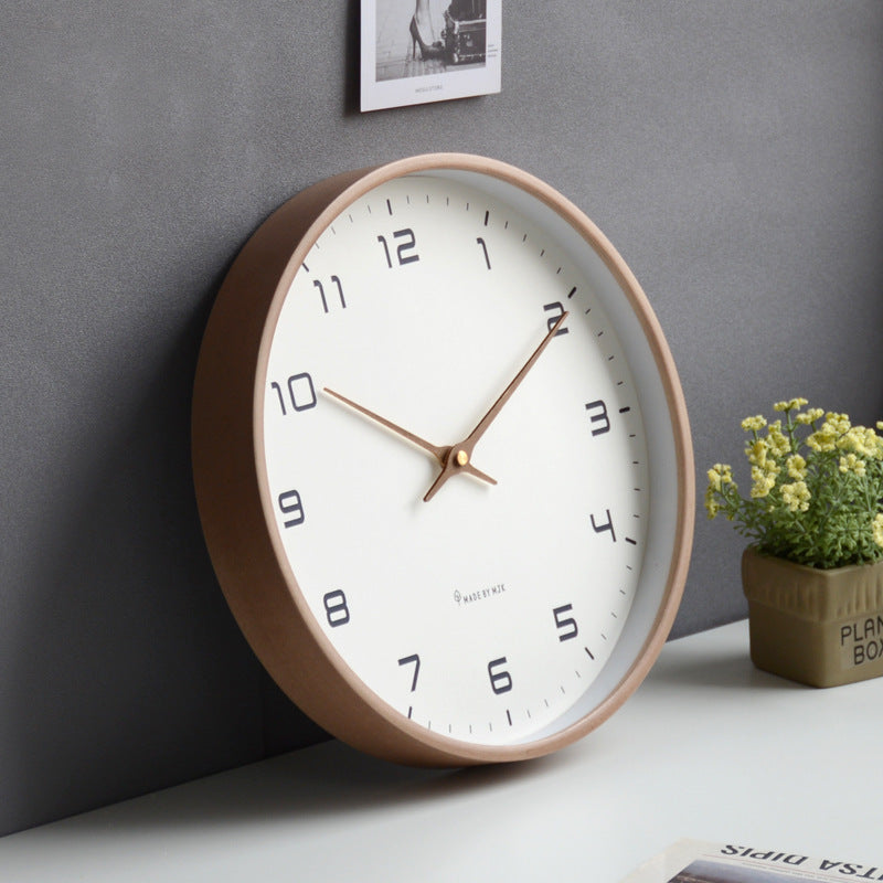 Minimalist Wooden Wall Clock Brown Multiple Size Silent non-ticking
