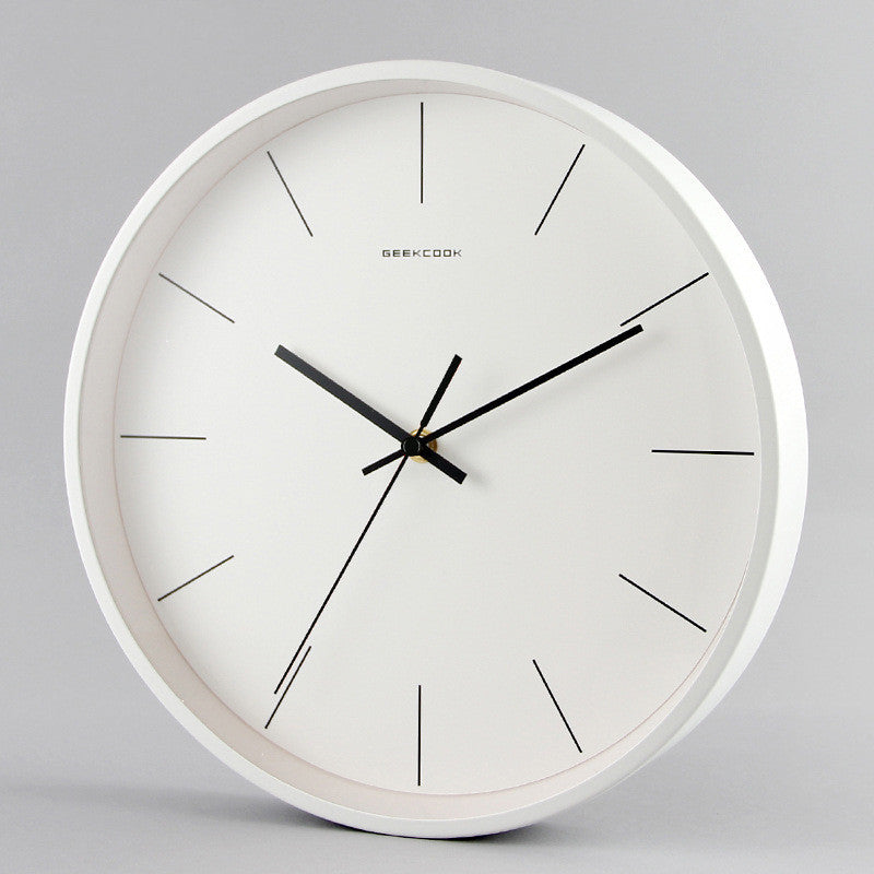 Modern Minimalist Wall Clock 30cm White Silent Non-ticking