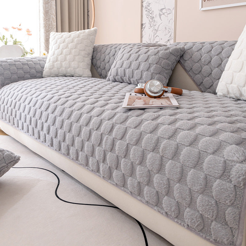 Dot Plush Textured Sofa Cover 90cm