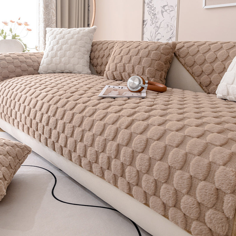 Dot Plush Textured Sofa Cover 90cm