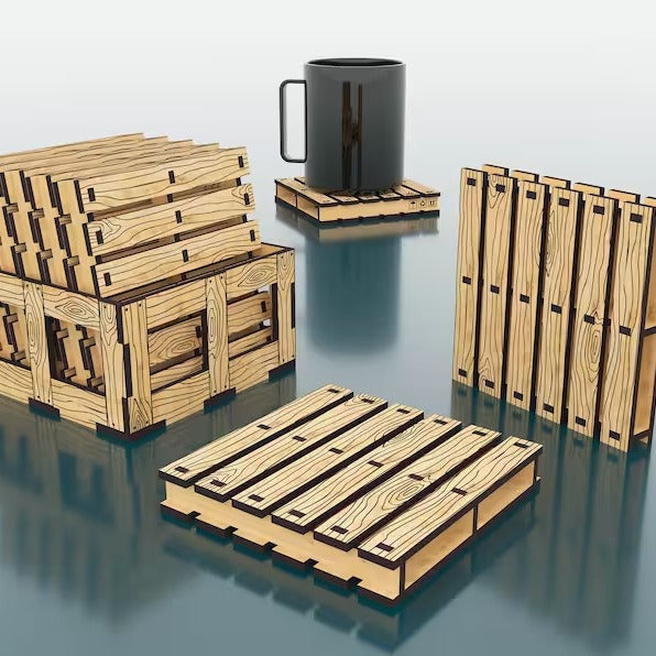 Mini Pallet Coaster Set