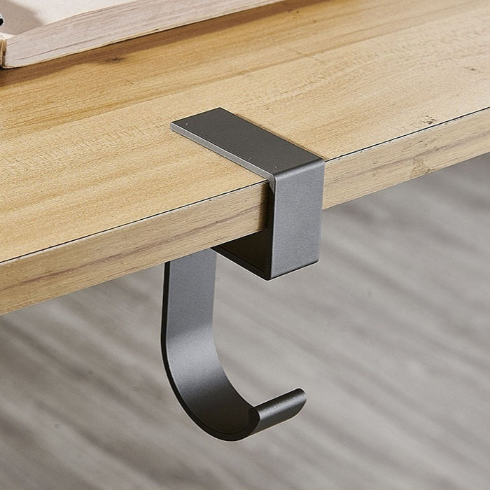 Metal Over-Desk Hanging Hooks 4 Pcs Grey
