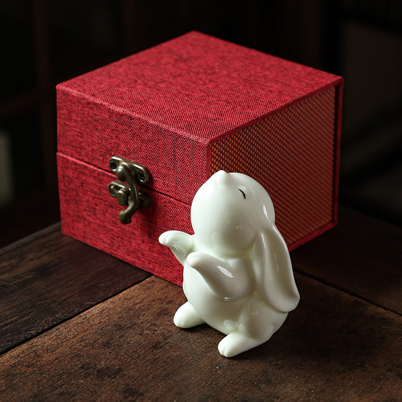 Porcelain Bunny Figurine Gift Box