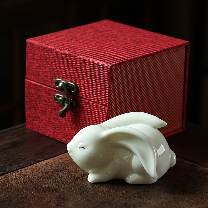 Porcelain Bunny Figurine Gift Box