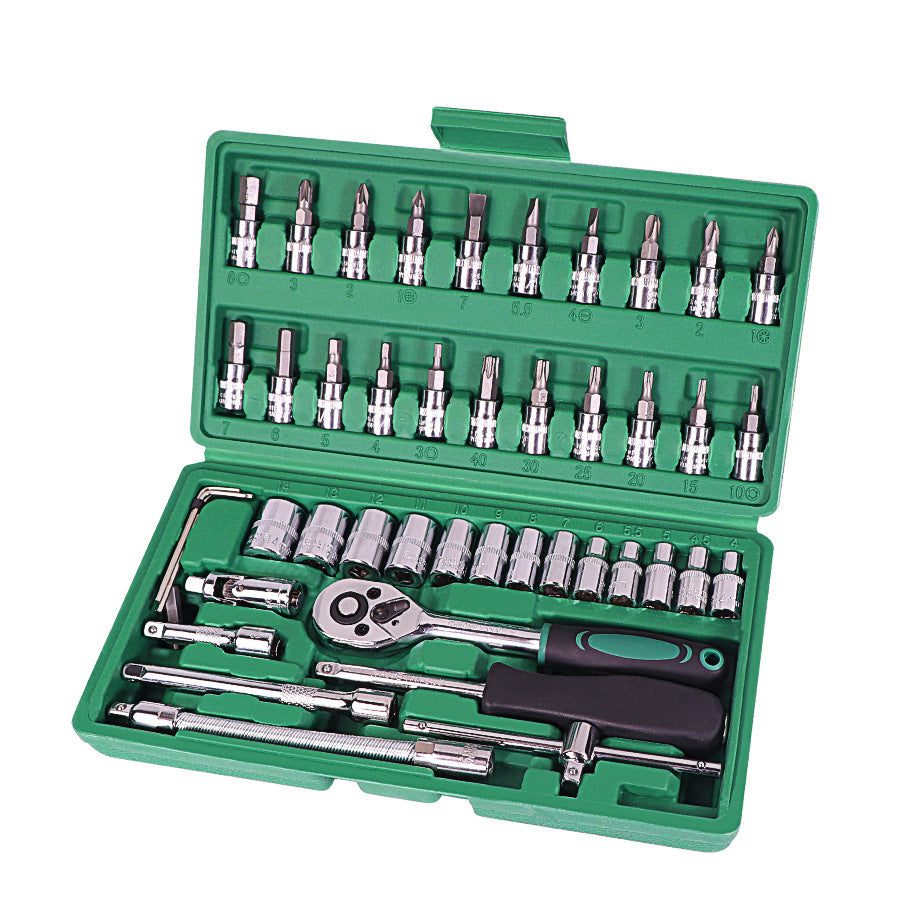 Professional Socket and Bit Set Green Metal with Casing