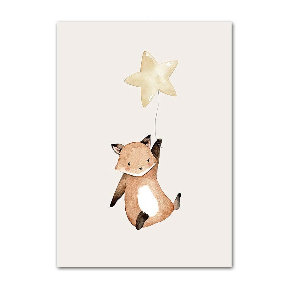 Starry Fox Canvas Art