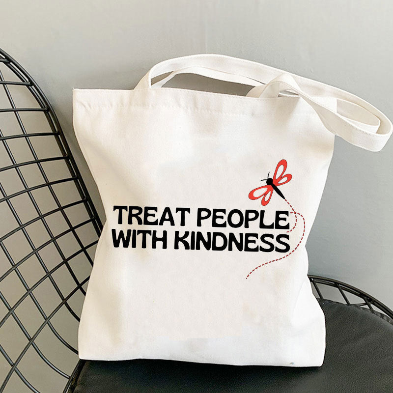 Kindness Print Canvas Tote