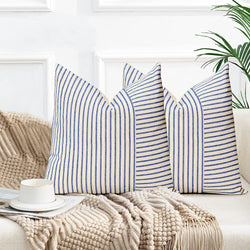 Striped Canvas Cushion Cover 45x45cm