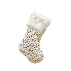 White and Gold Christmas Stocking