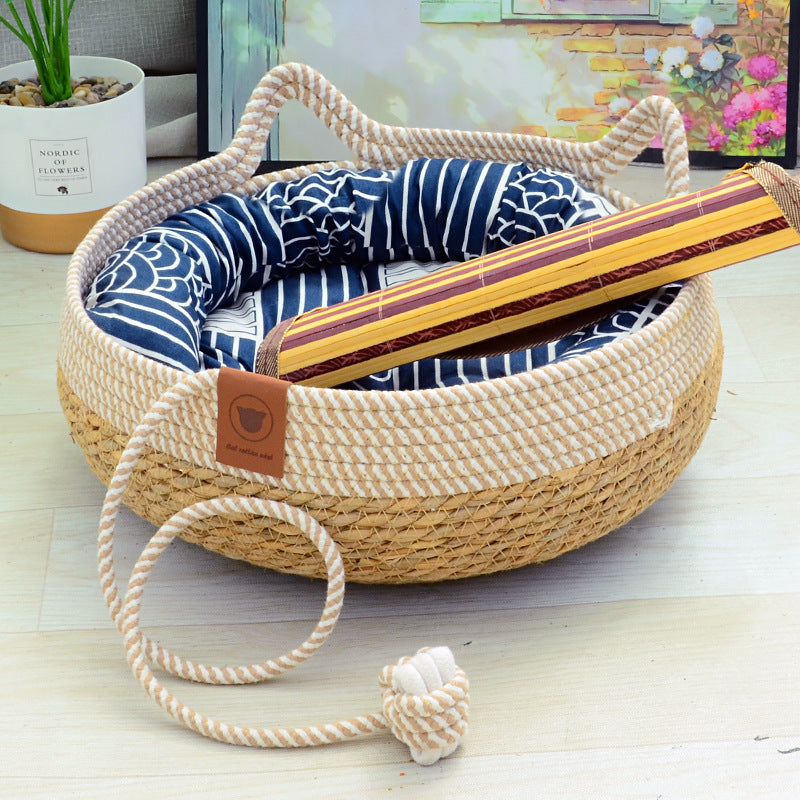 Cat Nest Summer Cool Rattan Cat Scratch Board