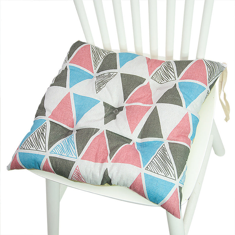 Geometric Square Cotton Chair Cushion 40x40cm