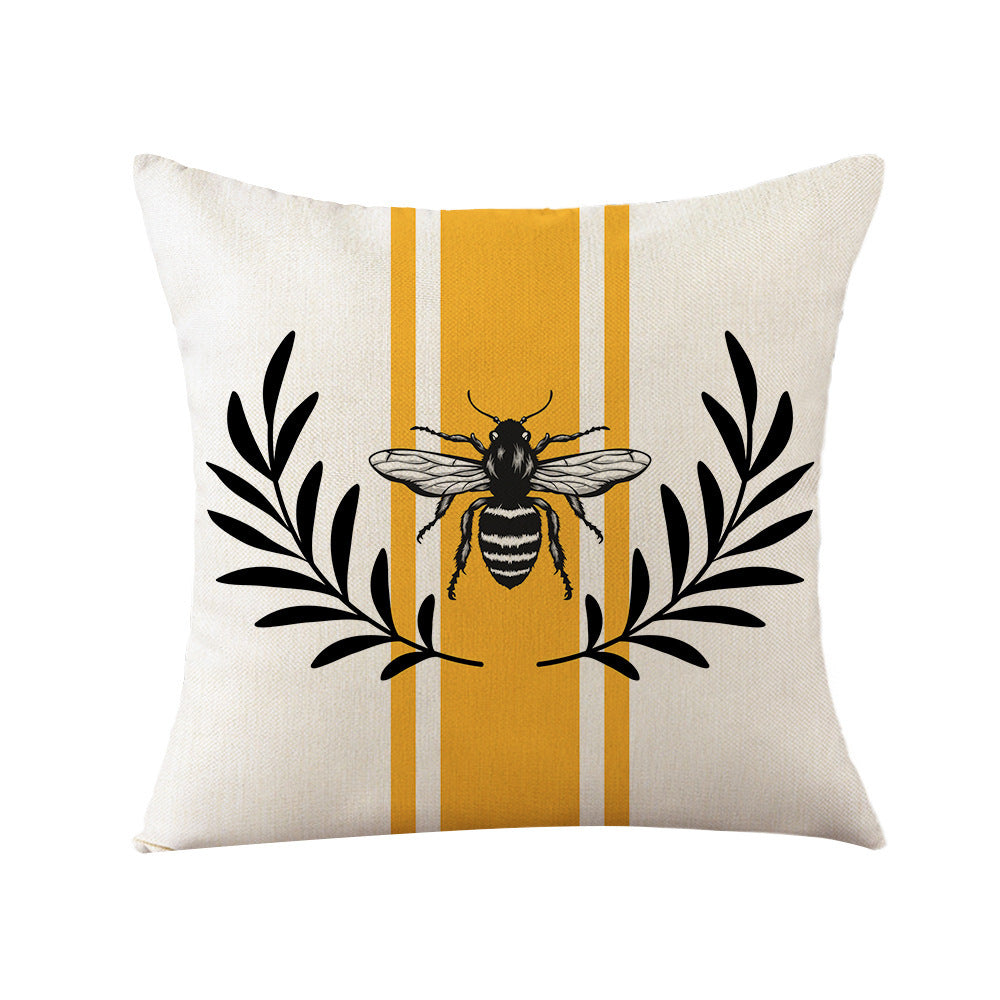 Bee Series Linen Cushion Cover 45x45cm