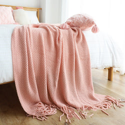 Tassel Knitted Blanket Throw