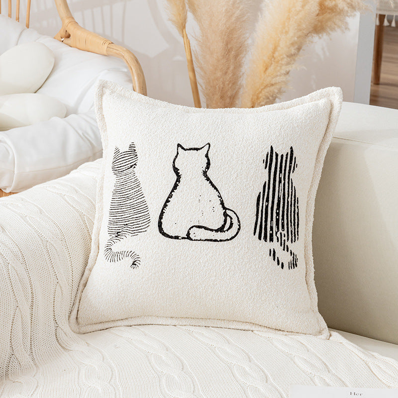 Printed Cat Pattern Cushion 45x45cm