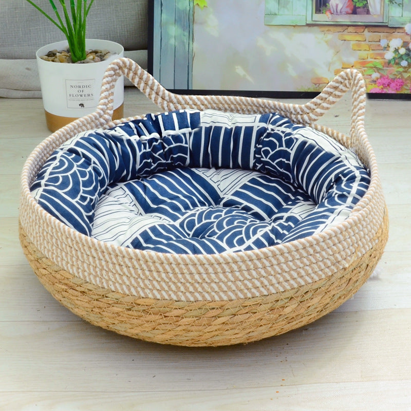 Cat Nest Summer Cool Rattan Cat Scratch Board