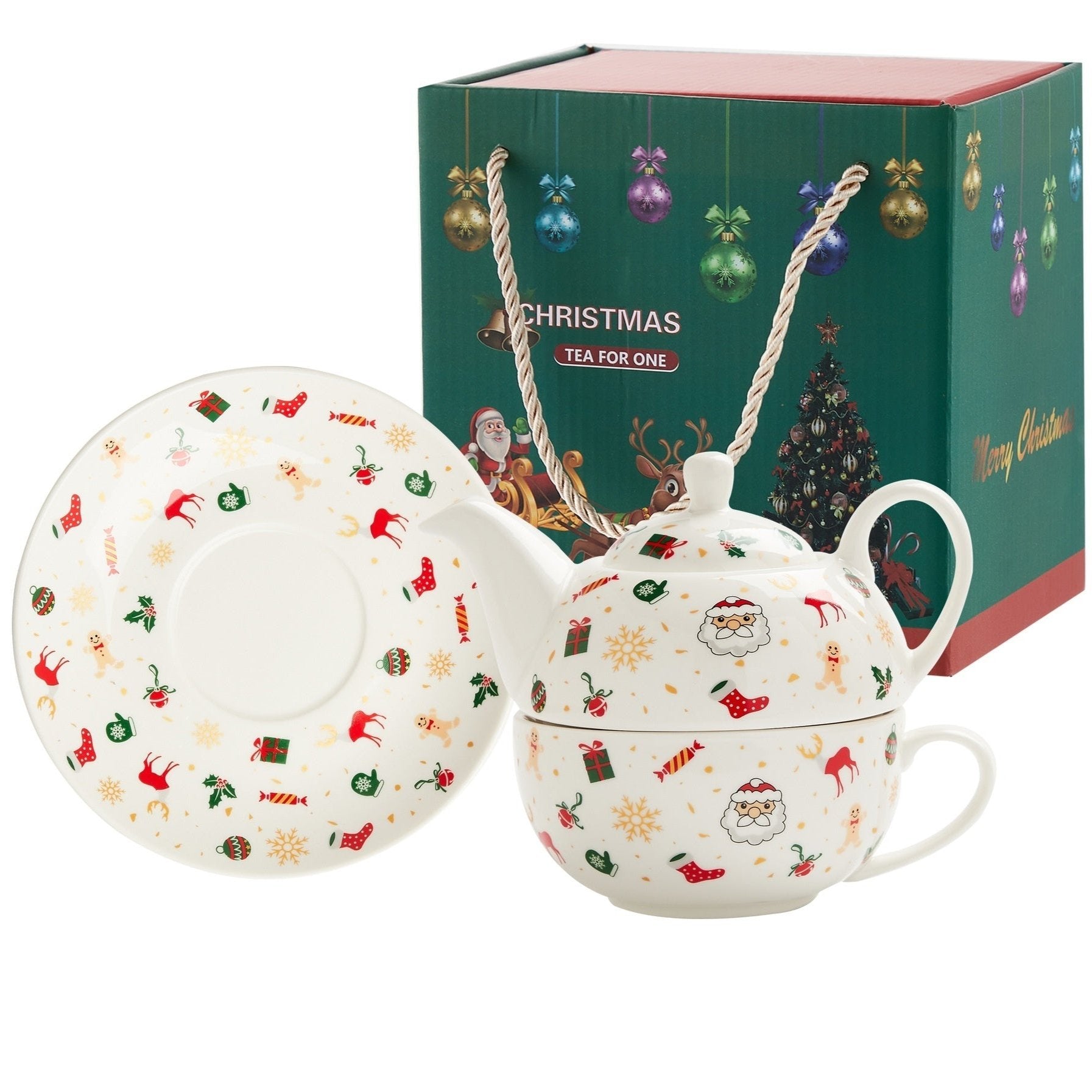 Christmas Teapot Set Gift Box