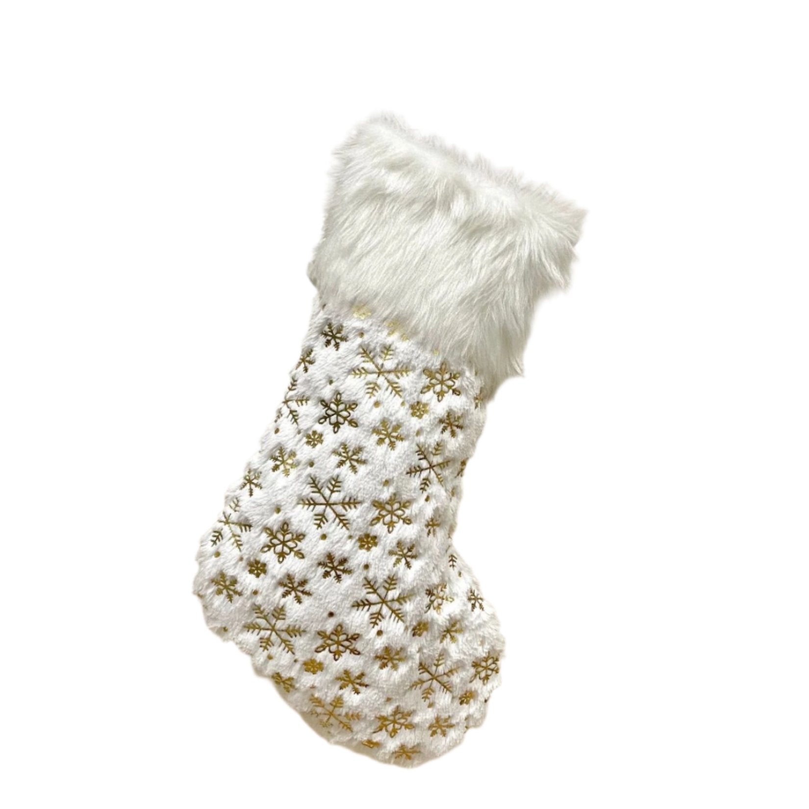 White and Gold Christmas Stocking