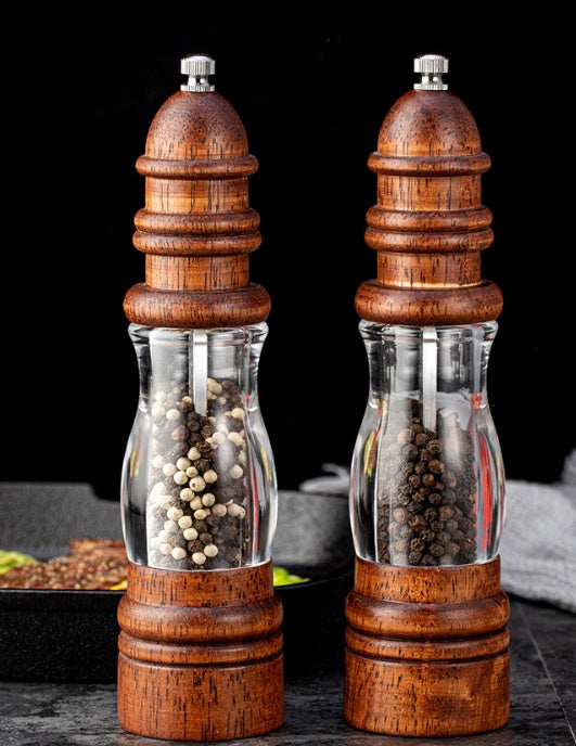 Classic Wood and Acrylic Pepper Mill