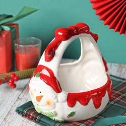 Holiday Cheer Ceramic Basket