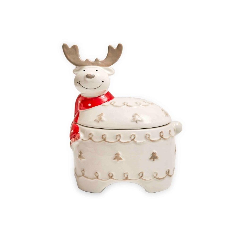 Festive Reindeer Cookie Jar