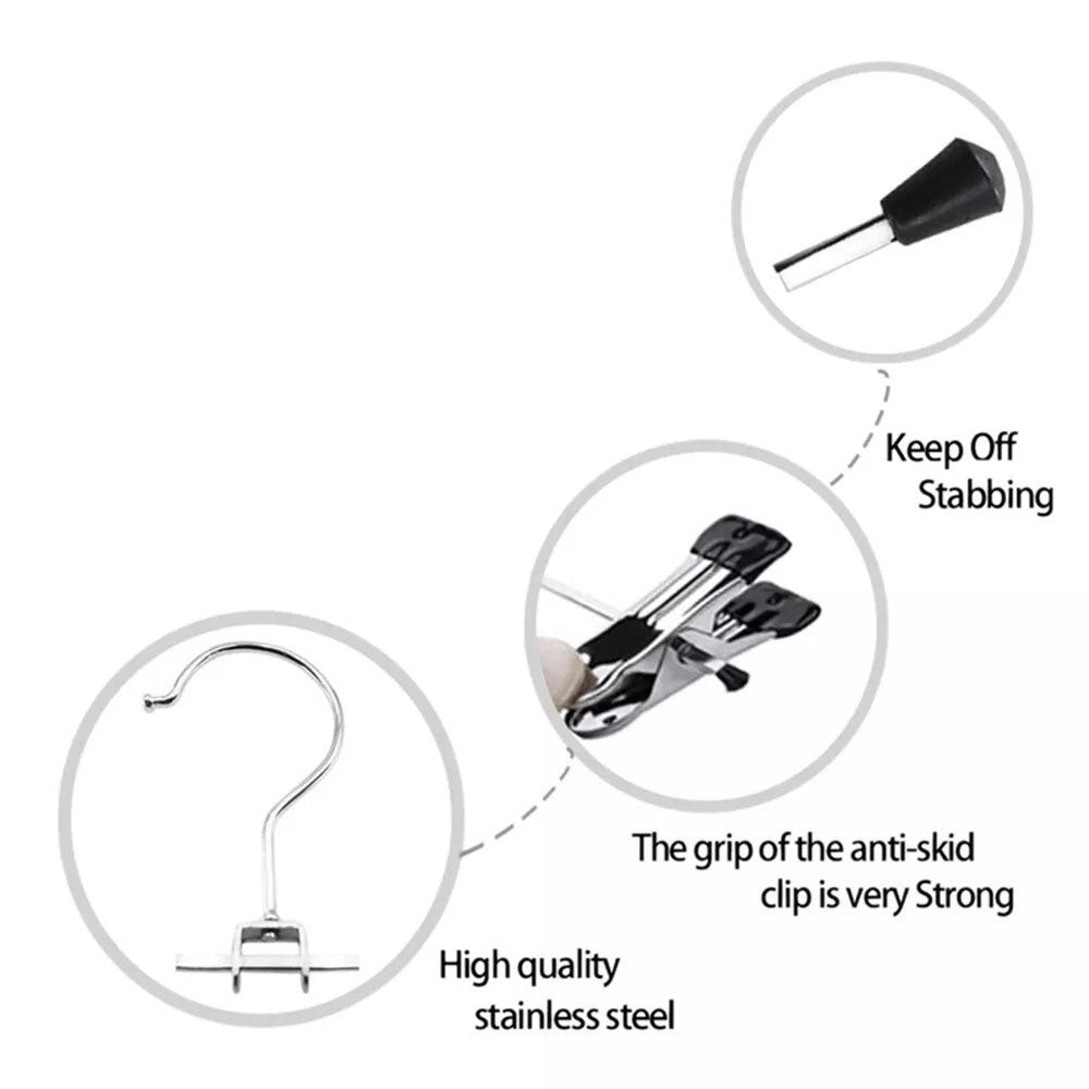Stainless Steel Clips Hangers 10 Pcs