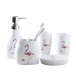 Elegant Print Bathroom Accessory Set