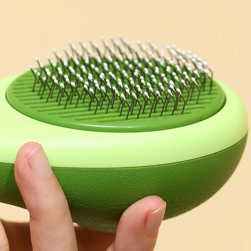Pet Grooming Brush with One-Click Hair Removal