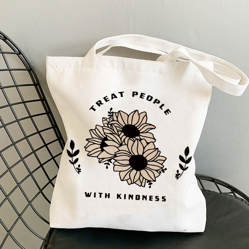 Kindness Print Canvas Tote